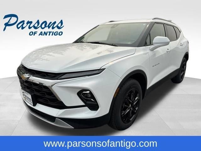 2025 Chevrolet Blazer LT AWD in Summit White — front three-quarter view